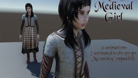 3DModels-Textures: NPC Medieval Girl animated Character