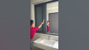 Cửa nhôm Xingfa kết hợp rèm tổ ong và kính gương  #hcwindow #cuanhom #homedecor