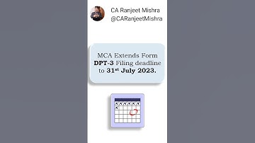 Form DPT-3 Due Date Extended @CARanjeetMishra