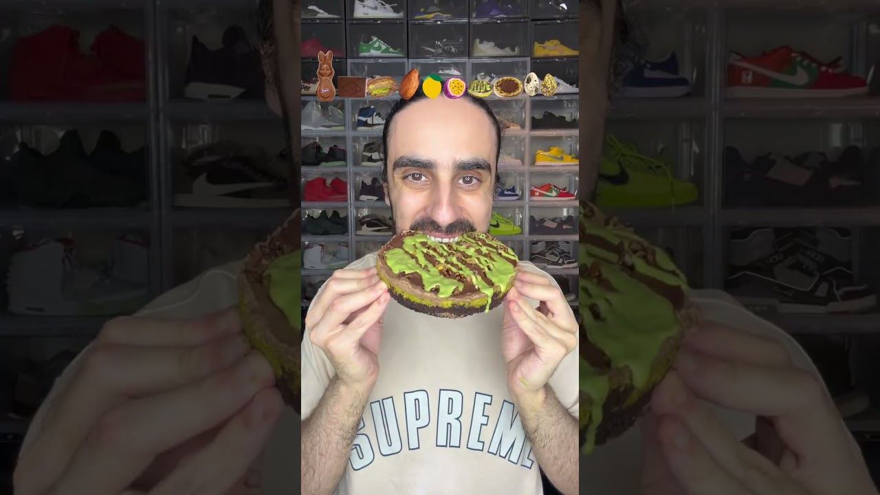 Food ASMR Eating a Dubai Chocolate Bunny #food #asmr #eating #mukbang #satisfying 