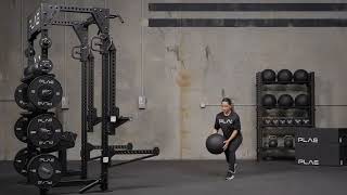 Split Stance Medicine Ball Slam to the Side Exercise