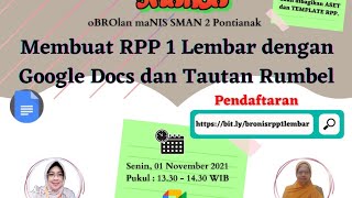 Bronis Smanda Membuat RPP 1 Lembar dengan Google Docs dan Tautan Rumbel