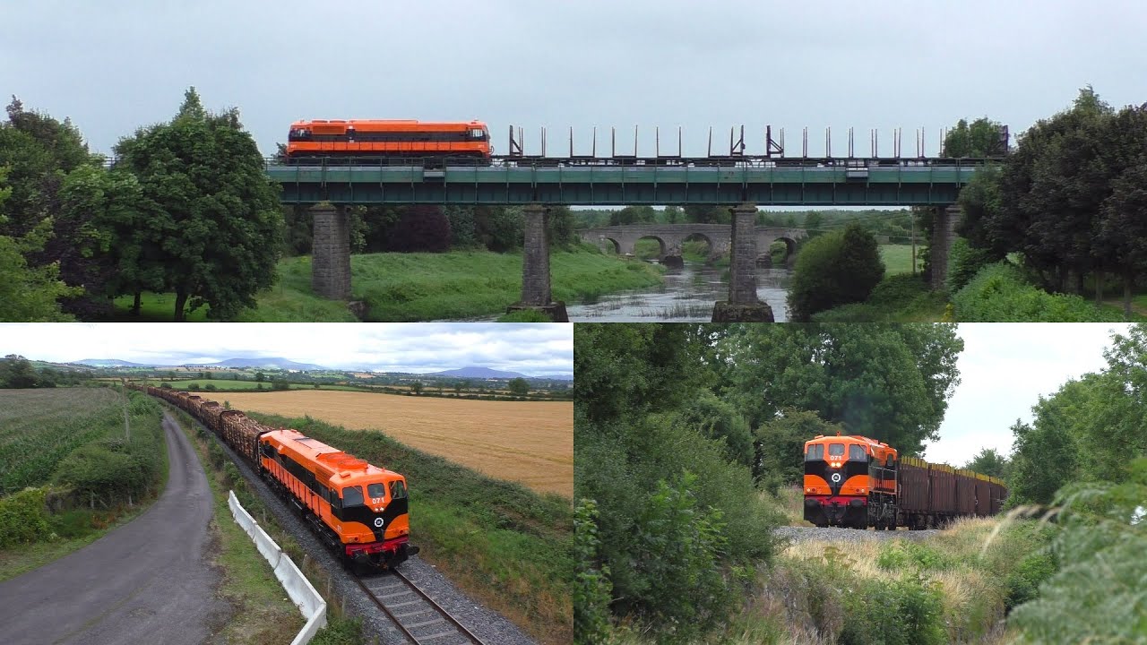 071 in 'Supertrain' livery on empty & laden timber trains (August 2016)