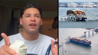Ryan Garcia DEBATES Predicting the Collapse of Baltimore Key BRIDGE on a Deleted Tweet