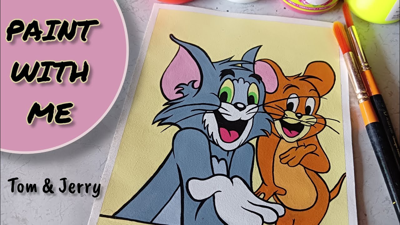 Paint With Me 😍 Easy Tom and Jerry Painting Painting For kids AditiArtPalette02art