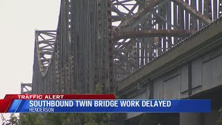 Southbound twin bridge work delayed