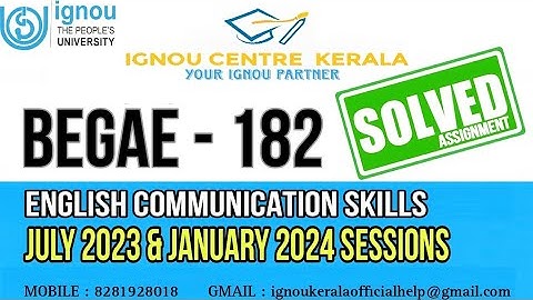 begae 182 solved assignment 2023-24 | ignou begae 182 english communication skills assignment answer