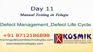 Day 11 - Manual Testing | Defect Management Defect Life Cycle | Defect Life Cycle in Telugu (తెలుగు)