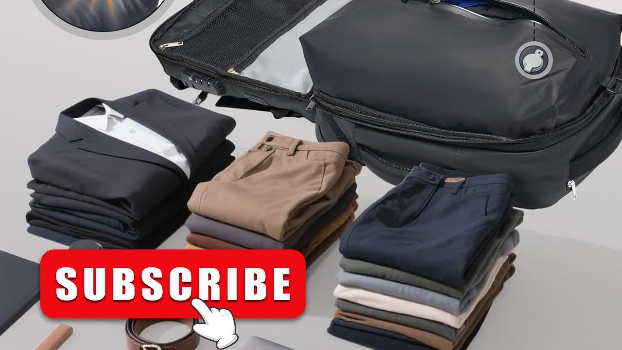 🚀 Fanwoli Vacuum Rolling Travel Backpack | Expandable, Secure & Waterproof for Business & Travel!