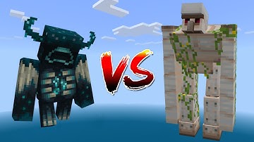 Warden VS 5 Mutant Iron Golem in Minecraft BE/PE