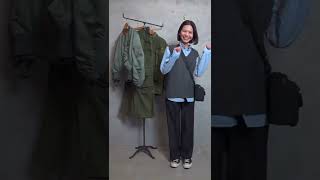 #Shorts 女性スタッフが着るミリタリー