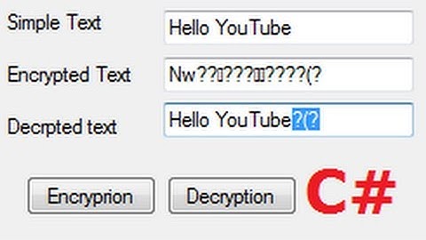 C# Tutorial 49: Encrypt data from simple string in C#