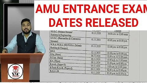 AMU Entrance Exam DATES Released | AMU Entrance Exam 2020-2021
