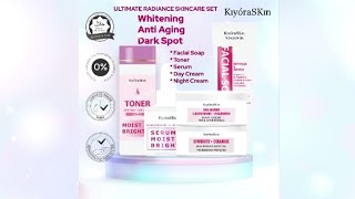 Paket KiyoraSKin Ultimate Radiance Skincare. Rangkaian Pembersih Noda Hitam Pemutih Kulit Wajah.