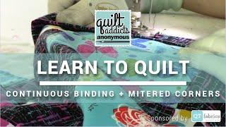 Continuous Binding Tutorial Mitered Corners - Free Beginner Quilting Videos And Pattern