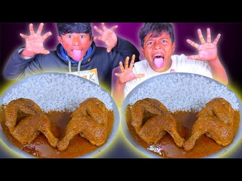 Whole Chicken Curry with Rice Eating Challenge || Eating Competition