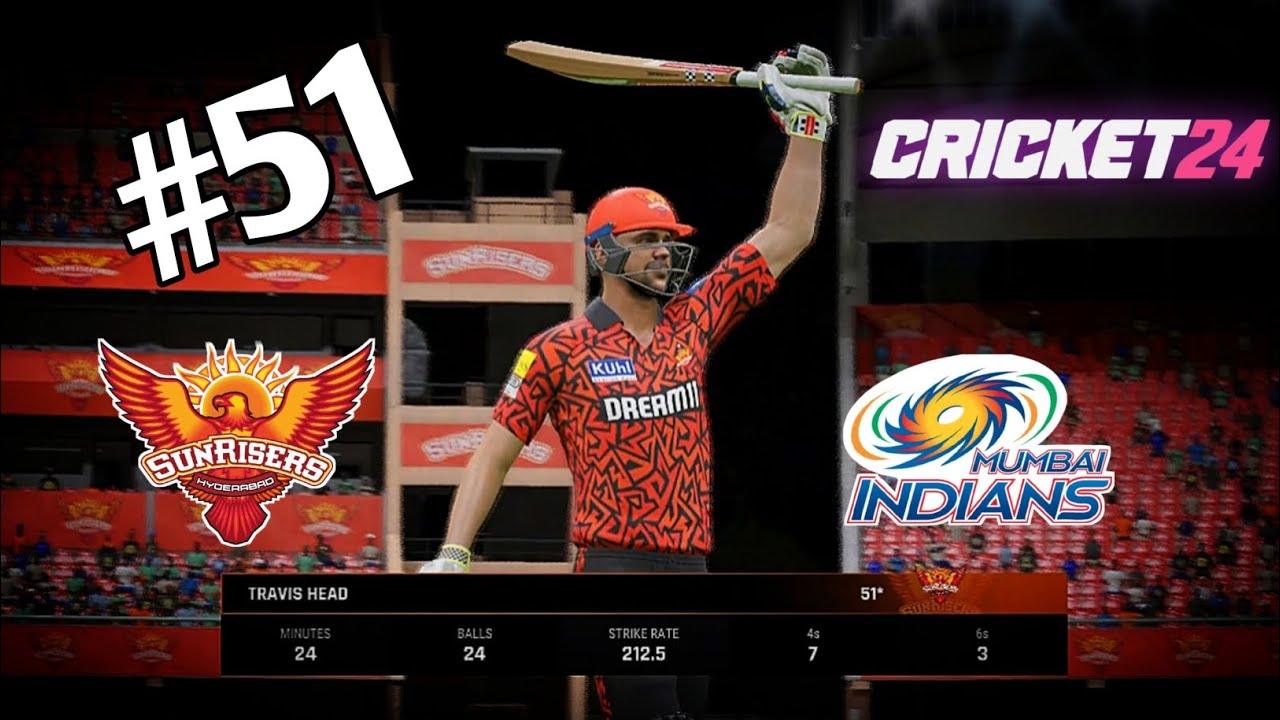 Cricket 24 Ipl Gameplay 😱 Srh vs Mi Amazing Gameplay 😎 Cricket 24 New ...