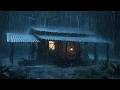 Rain on a Metal Roof with Thunder | Black Screen White Noise for Deep Sleep 🌧️