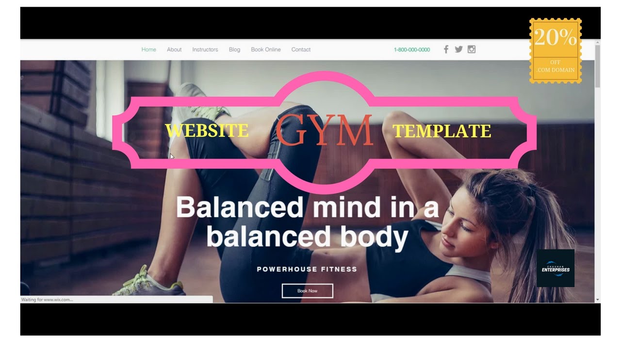 Free .com Domain Fitness/Gym Website template sample, Sleek & Elegant Designs By Chauhan Enterprises