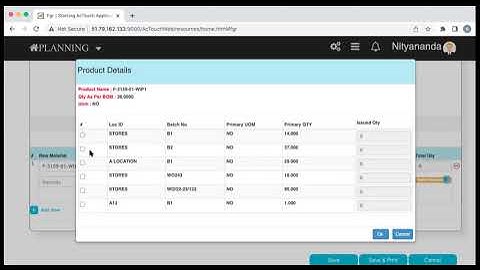 Finished Goods and Raw Materials consumption with Batch Numbers