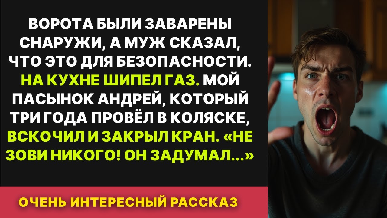 Муж заварил ворота снаружи, а на кухне шипел газ. Мой «парализованный» пасынок ВСКОЧИЛ с коляски...
