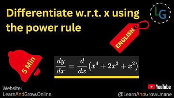 Differentiate w.r.t. x using the Power Rule | Class 11 & 12 English | Step-by-Step , (G12,C2,24)