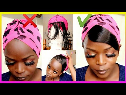 No leave out!!!How To Make A Turban Headwrap With Weave .simple and easy