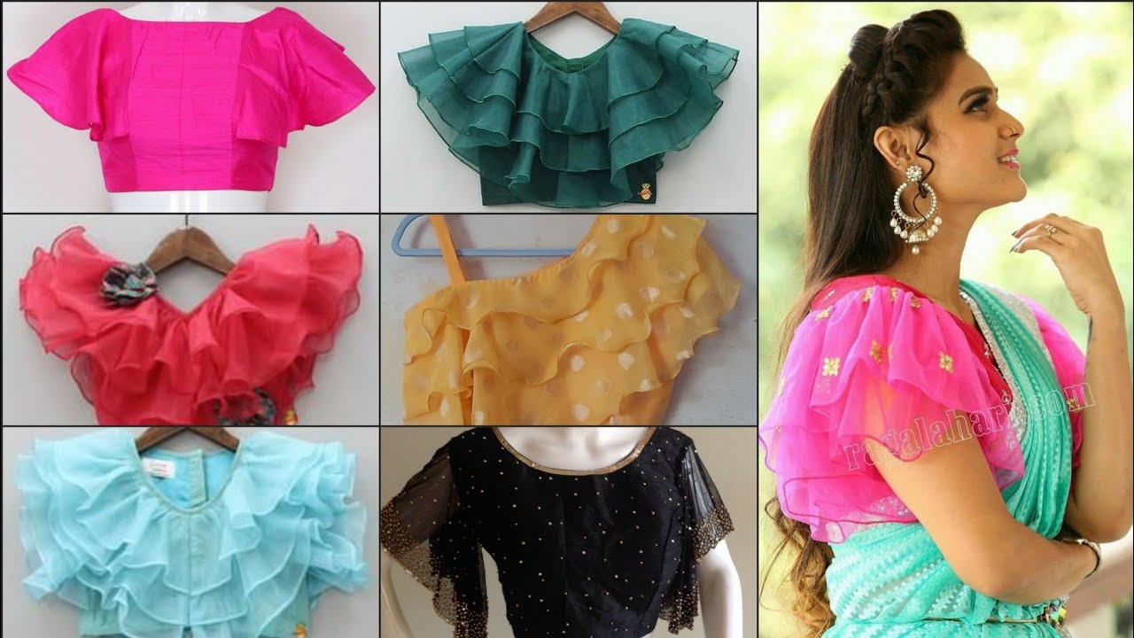 45 latest Umbrella sleeves blouse design | bell style blouse ...