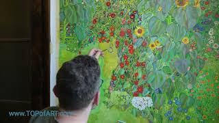 Reproducing Gustav Klimt's "Farm Garden with Sunflowers" (1906) - TOPofART Studio Process