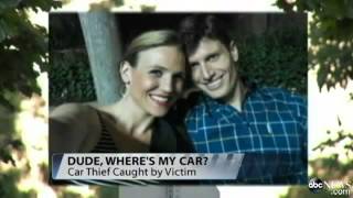 Alleged Car Thief Suspect Stops for Owner at Crosswalk