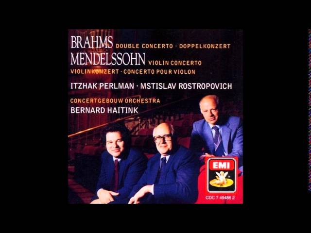 Brahms - Double Concerto pour violon, vcelle & orch: 2e mvt : I.Perlman / M.Rostropovitch  / Concertgebouw Amsterdam / B.Haitink