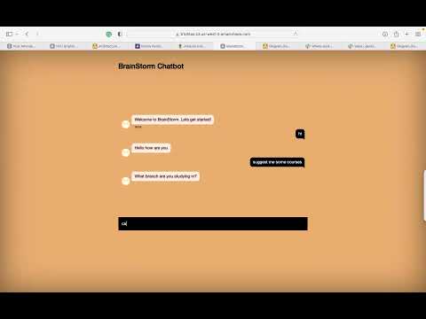 BrainStorm Course recommender Chatbot
