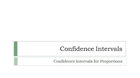 Confidence Intervals for Proportions