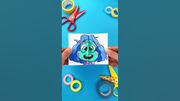 Paper Craft with Envy from Inside Out 💙#papercraft #envy #insideout #insideout2 #papercrafts #craft