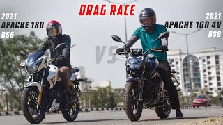 2021 Apache 160 4V vs 2021 Apache 180 BS6 | Drag Race