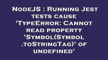 NodeJS : Running Jest tests cause 