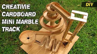 How to make a creative cardboard mini marble track - DIY tutorial