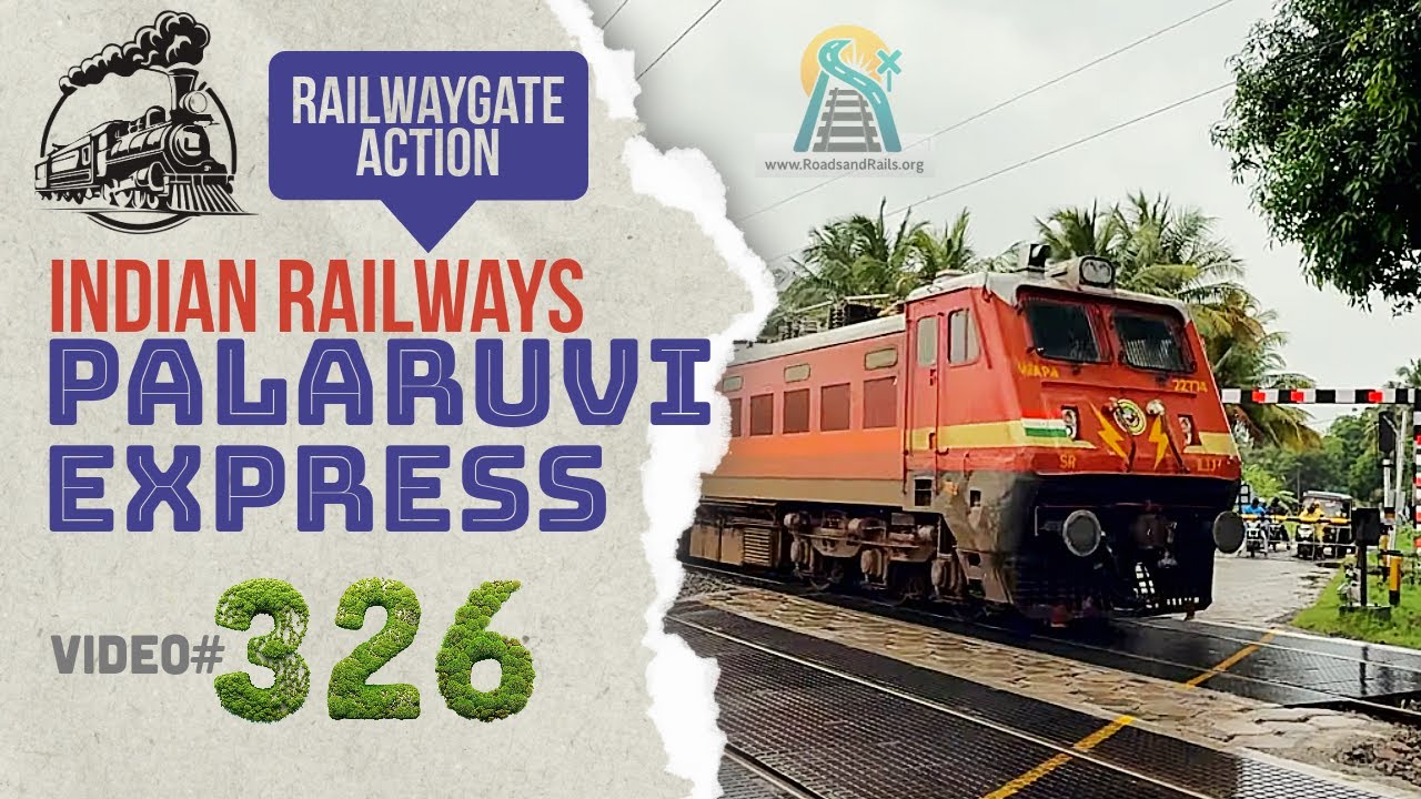Palaruvi Express в муссонные дожди 🌧️ Действия WAP-4 у железнодорожных ворот Рейлфаннинг TrainВиде