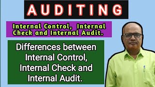 Auditing I Differences between Internal Control, Internal Check and Internal Audit I Khans Commerce