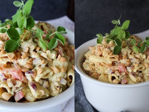 Delicious Peanut Butter Curry Pasta Salad With Chicken And Bacon - By One Kitchen