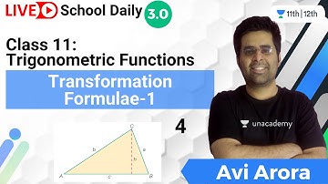 Class 11 | Trigonometric Equations | Transformation Formulae-1 | Unacademy Class 11&12 | Avi Arora