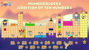 NUMBERBLOCKS OPTELLEN VAN TIEN GETALLEN IN OPLOPENDE VOLGORDE | VIND DE SOM LEREN TELLEN | COLORA...