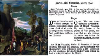 May 18 - Saint Venantius - Holy Martyr - 0250 - Camerino Italy