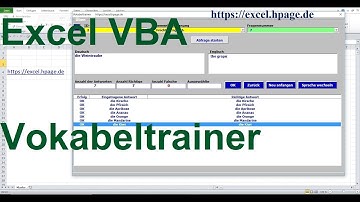 Vokabeltrainer. Fremdsprachen lernen. Excel VBA