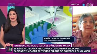 La pta. de Ámate habla sobre el fármaco que duplica la supervivencia en pacientes con cáncer de mama