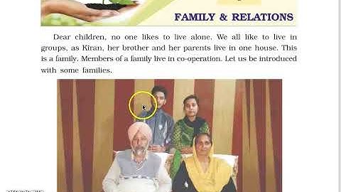 Class 3 PSEB My World (Environment Studies) - Family & relations (Lesson- 1) (Part 1)