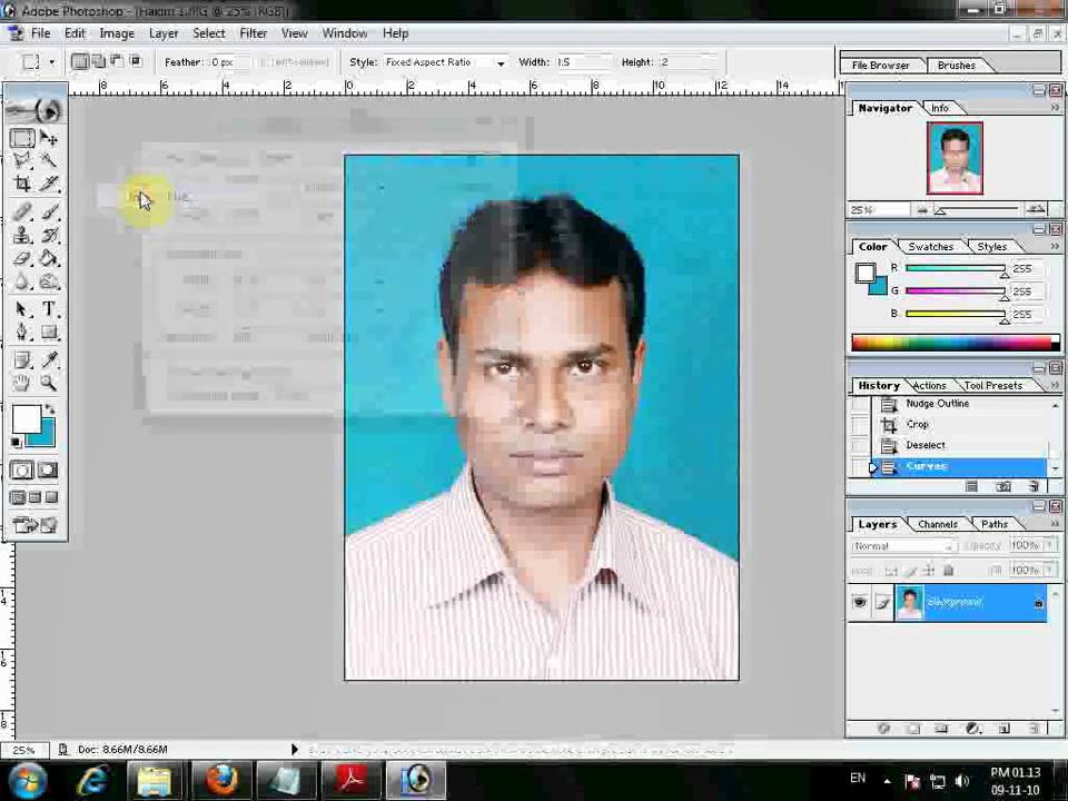 Passport size photo size in pixels in photoshop