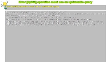 How to : Error [hy000] operation must use an updateable query