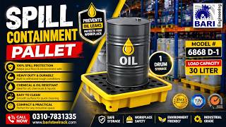 1 Drum Spill Containment Pallet | Oil Storage Safety Solution | Bari Plastic Pallet Industry