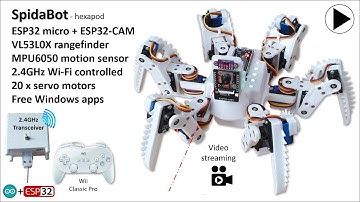 SpidaBot - remote controlled hexapod (ESP32)